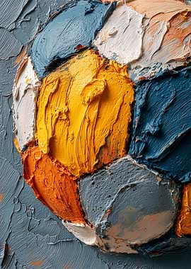 Soccer & Football Art — Impasto Painting of a Soccer Ball for Sports Wall Art