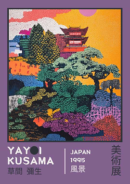 Yayoi Kusama Japan Landscape Exhibition Poster