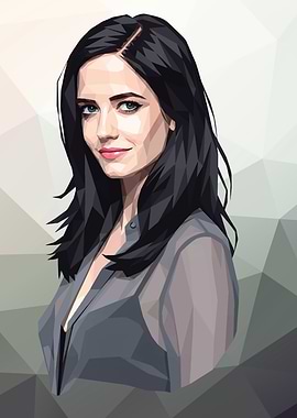 Eva Green polygonal portrait