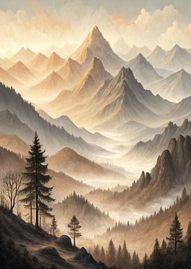 Misty Mountain Landscape