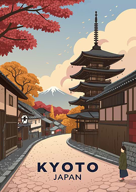 Kyoto Japan Travel Poster