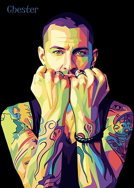 Chester Bennington Colorful Portrait