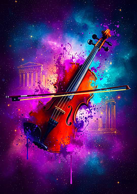 Ancient Violin in Space