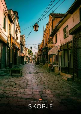 Skopje street view, North Macedonia
