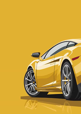 Yellow Sports Car Illustration