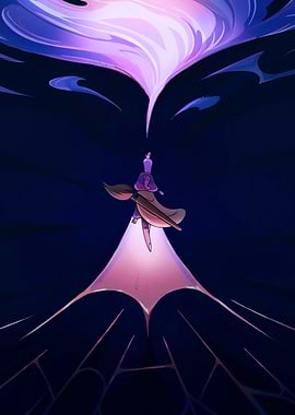 Whimsical Witch on a Broomstick Journey