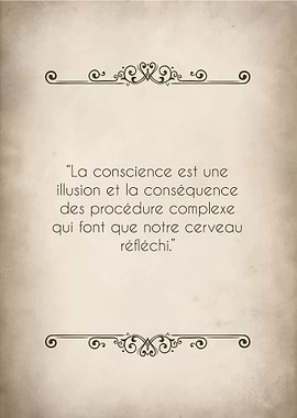 French Quote on Beige Background