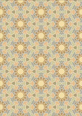 Geometric Pattern with Stars and Triangles