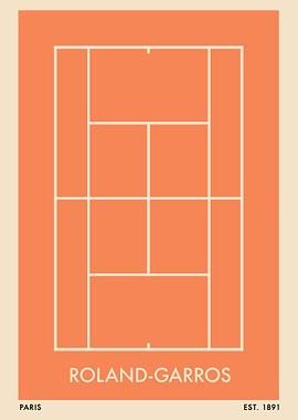 Roland-Garros Tennis Court Minimalist Poster
