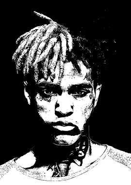 XXXTentacion Black and White Portrait
