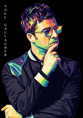 Noel Gallagher Colorful Portrait