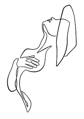 Minimalist Woman Line Art