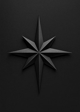 Matte Black Christmas Star
