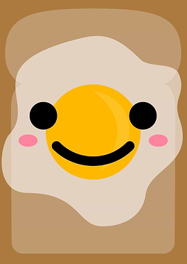Cute Toast with Egg Face