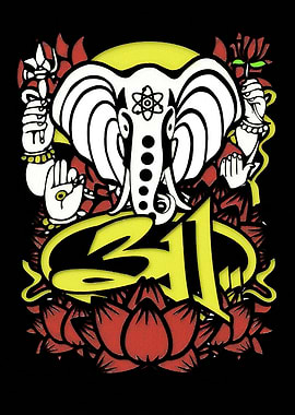 311 Band Elephant Lotus Art