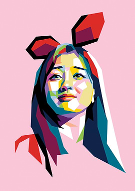 Jihyo Colorful Portrait with Bunny Ears