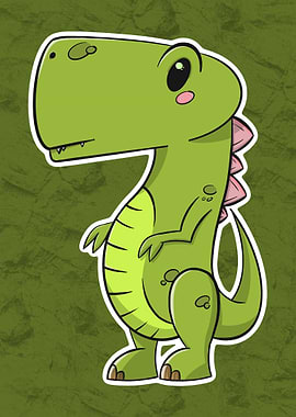 Cute Cartoon Dinosaur Illustration