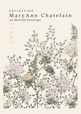 Historic decorative art Paris Queen Anne's lace