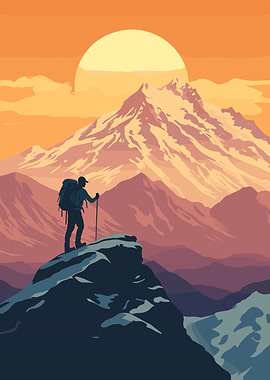 Mountaineering Sunset Scenery