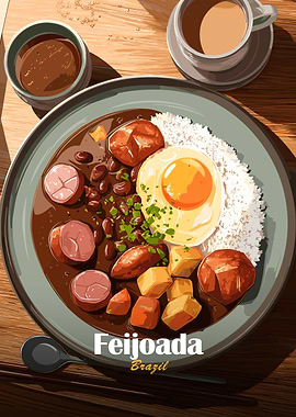Feijoada Brazil Dish Illustration