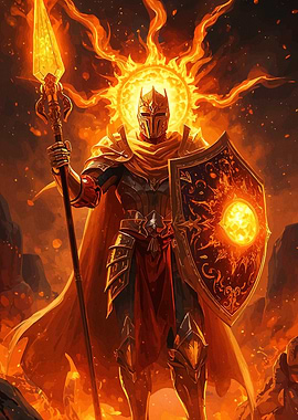 Solar Knight Spear and Shield