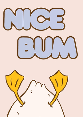 Nice Bum Duck Cartoon Illustration