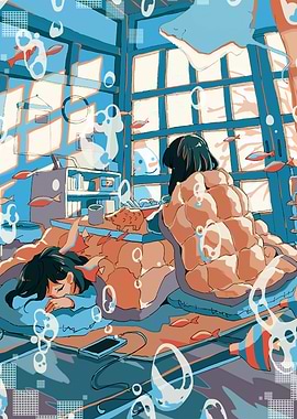 Cozy Room with Sleeping Girl