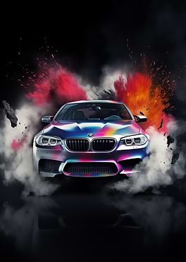 Colorful M5 car on black