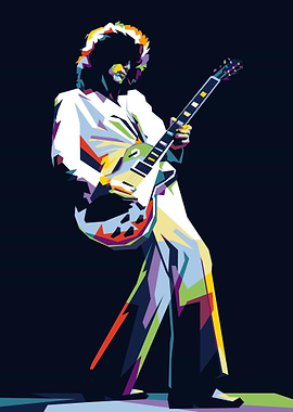 Guitarist in Pop Art Style
