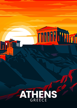 Athens Greece Travel Poster