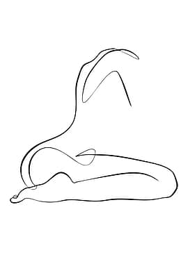 Minimalist Line Art Woman Sitting