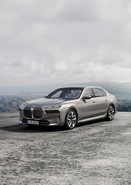 Silver BMW Sedan on Concrete Platform