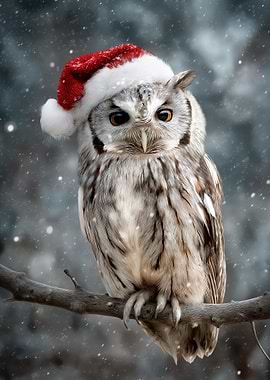 Christmas Owl in Snowfall