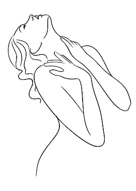 Elegant Woman Line Art Illustration