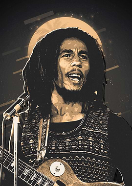 Bob Marley Retro 80s Art