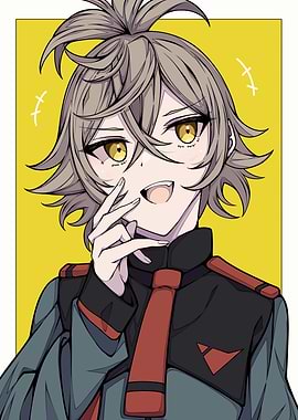 Anime Boy Portrait with Yellow Background