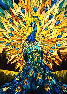 Stained Glass Peacock