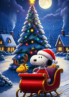 Snoopy and Woodstock Christmas Sleigh Ride