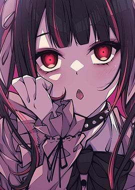Anime Girl with Red Eyes