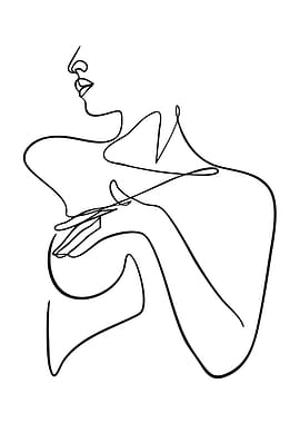 Minimalist Woman Line Art