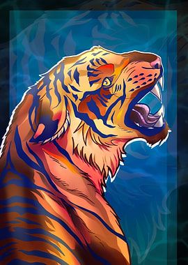 Roaring Tiger Illustration