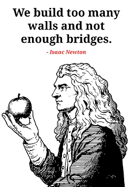 Isaac Newton Quote with Apple