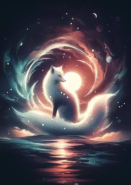 Celestial Fox with Cosmic Tail