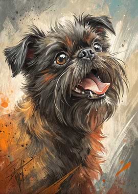 Brussels Griffon Dog Portrait