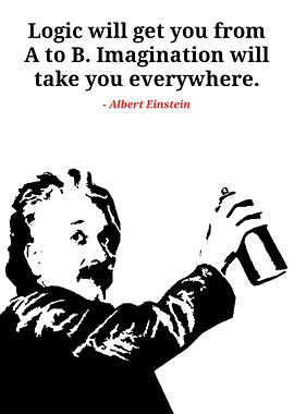 Einstein Imagination Quote Black and White