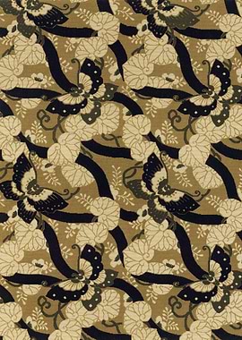 Japanese Butterfly and Floral Pattern
