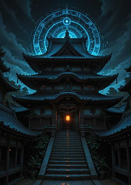 Japanese Temple with Magical Circle