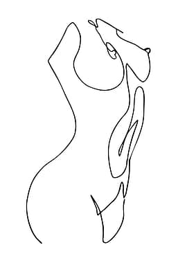 Minimalist Female Torso Line Art