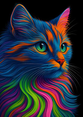 Colorful Cat Portrait