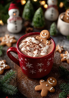 Festive Hot Chocolate with Gingerbread